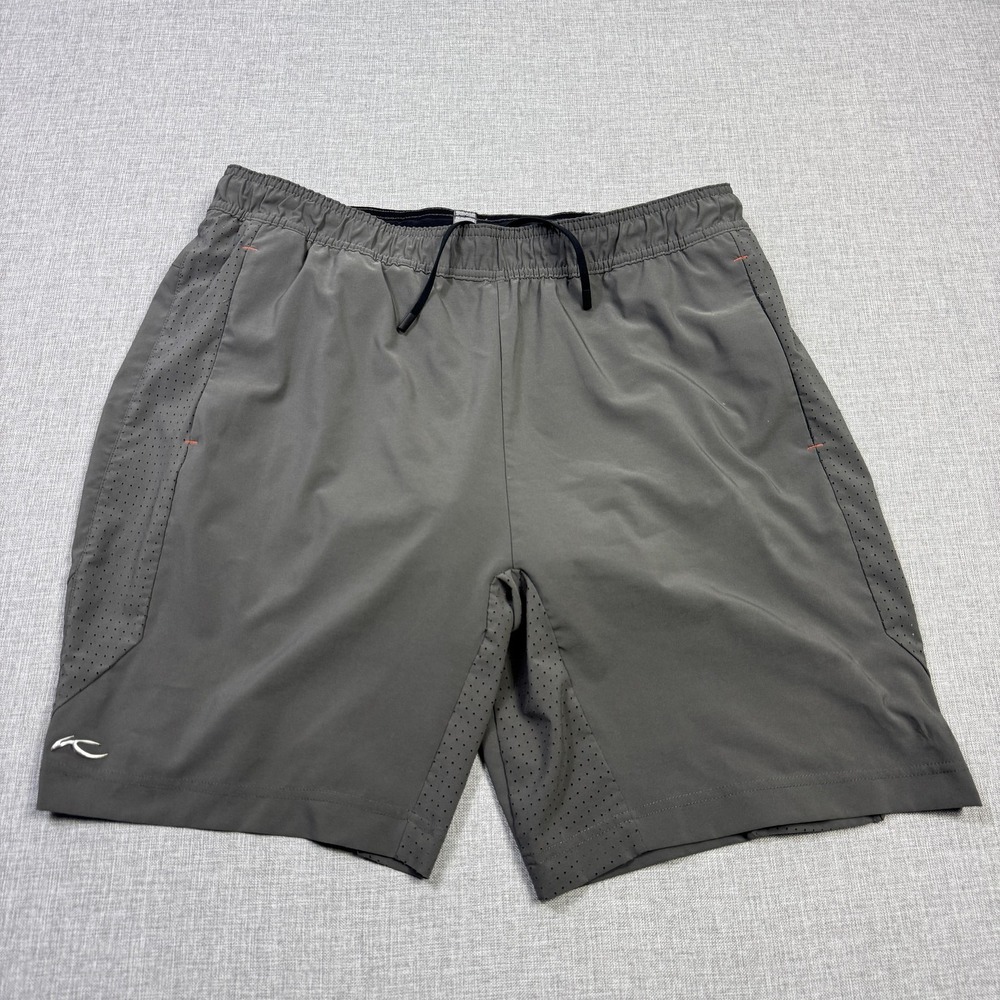 KJUS Performance Shorts Mens XL‎ Gray Athletic Lined Drawstring Gym Golf